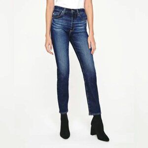 New AG ALEXXIS SLIM High Rise Vintage Fit Button Fly Jeans In Vapor Wash Size 27